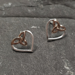 Celtic Heart Stud - Sterling Silver and Rose Gold Plated