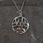 Celtic Round Pendant - Sterling Silver and Rose Gold Plated