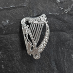 Welsh Harp Brooch - Sterling Silver