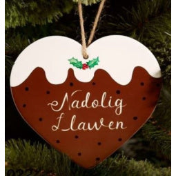 
            
                Load image into Gallery viewer, Nadolig Llawen Christmas Pudding Plaque
            
        