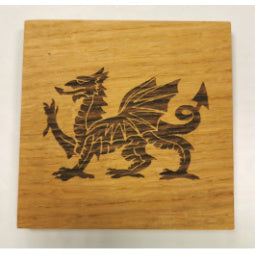 
            
                Load image into Gallery viewer, Welsh Dragon Oak Coaster
            
        