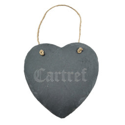 Catref Slate Heart Plaque