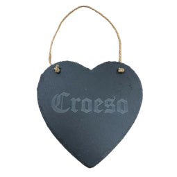 
            
                Load image into Gallery viewer, Croeso Slate Heart Plaque
            
        