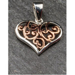 Celtic Heart Pendant - Sterling Silver and Rose Gold Plated