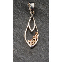 Image of Celtic pendant silver and rose gold
