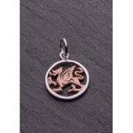 Dragon Pendant - Sterling Silver with Rose Gold Plating