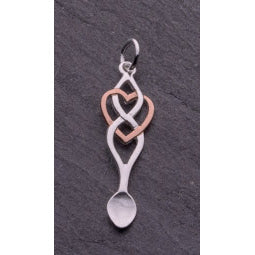 Lovespoon Pendant - Sterling Silver with Rose Gold Plating